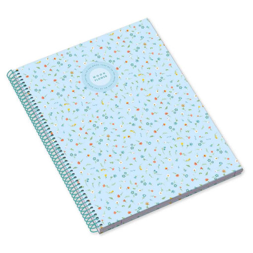 Picture of MOONFLOWER BLUE A4 SPIRAL NOTEBOOK 80 SHEETS